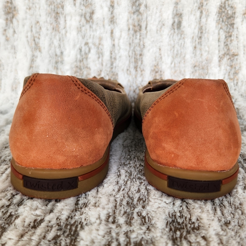 Twisted X WCA0001 "Driving Moc Flat" Slip-On Sunburn/Bomber Fringe, Women's 7.5 - Picture 5 of 11